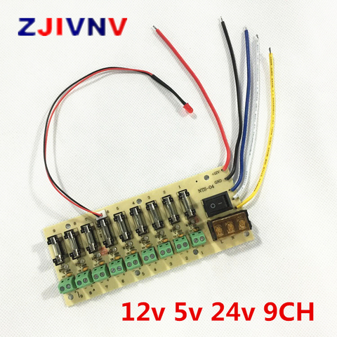 12V DC power distribution 9-way PCB board terminal block for switching power supply electricity current wiring LED switch 9CH ► Photo 1/2