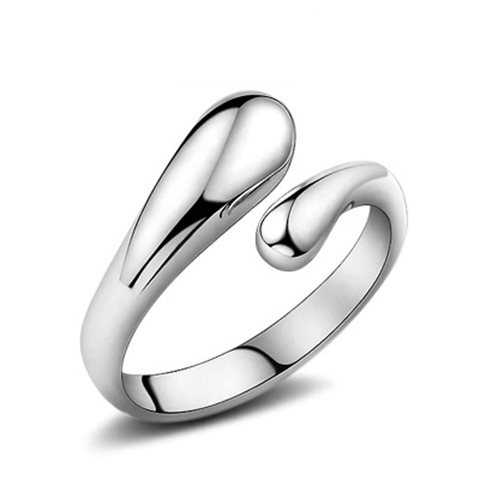 Promotion Fashion Woman Jewelry Genuine 925 Sterling Silver Smooth Figure Rings Adjustable Factory Price Opening Ring ► Photo 1/4