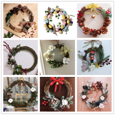 2022 Christmas Wreath DIY Ornaments Pendant Navidad Crafts Christmas Decorations for Home New Year 2022 Decor Noel Accessories ► Photo 1/6