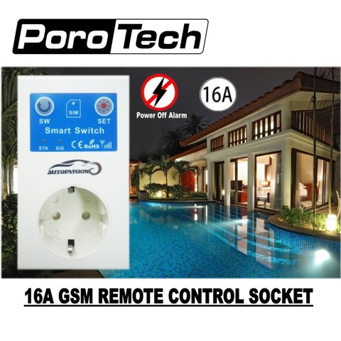 NEWEST 16A GSM Socket SMS APP Power On Off Alarm Outlet Relay Smart Switch Remote Control Intelligent Temperature Sensor Control ► Photo 1/6