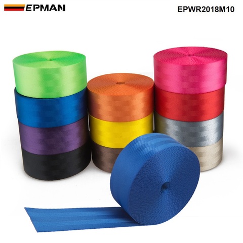 EPMAN 10 Meters Strengthen Seat Belt Webbing Fabric Racing Car Seat Safety Belts Harness Webbing Straps 2inch  EPWR2022M10 ► Photo 1/6