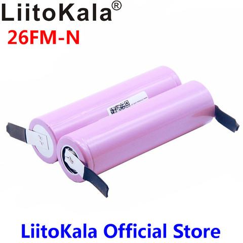 New 100% Original Liitokala 18650 2600mAh battery ICR18650-26FM Li-ion 3.7 V rechargeable battery+ DIY Nickel sheet ► Photo 1/6