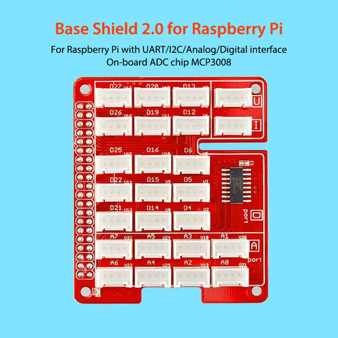 Elecrow Base Shield V2.0 for Raspberry Pi 3 UART/I2C/Analog/Digital interface On-board ADC Chip MCP3008 DIY Kit ► Photo 1/5