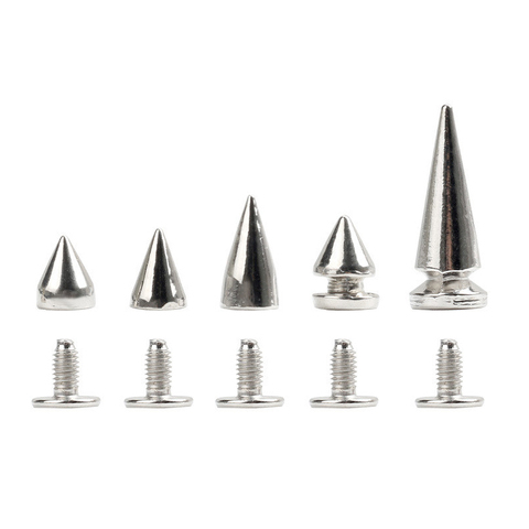 50Sets Metal Silver Cone Screw Rivets Studs DIY Crafts Leather Shoes Bag Garment Punk Rivets Spikes Cool Decorative Nail Buckles ► Photo 1/6