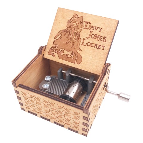 Pirates of the Caribbean Music Box Hand Crank Musical Box Carved Wood Christmas Musical Box for Man,Play Davy Jone's Theme ► Photo 1/6