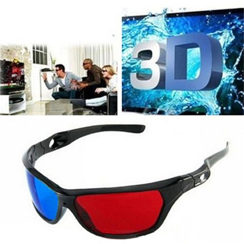 1pc Universal 3D Plastic Glasses Red Blue Black Frame For Dimensional Anaglyph TV Movie DVD Game Birthday Gift ► Photo 1/1
