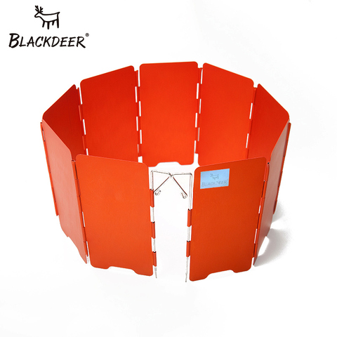 BLACKDEER Camping Gas Stove Wind Shield Foldable Anodized Aluminum Windproof Outdoor Folding Windshield 9-Plate With Storage bag ► Photo 1/6