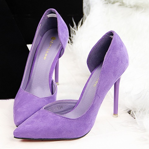 Faux Suede Women Pumps High Heels Women Shoes Fashion Lady Shoes Pointed Toe Thin Heels Ladies Shoes 2022 New Party Shoes Woman ► Photo 1/6