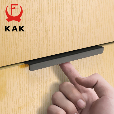 KAK Gold Silver Black Hidden Cabinet Handles Zinc Alloy Kitchen Cupboard Pulls Drawer Knobs Furniture Door Handle Hardware ► Photo 1/6