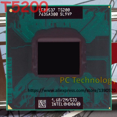 Original T5200 Intel Core2 Duo CPU T 5200 Socket M (2M Cache, 1.6GHz, 533MHz FSB) laptop processor for 943 chipset free shipping ► Photo 1/1