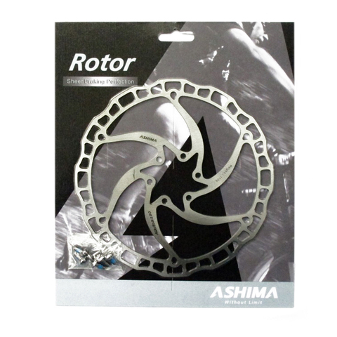 Ashima ARO-08 Ultra Light Weight Stainless Steel Bike Brake Rotor  Disc 160mm 180mm 6-Bolt Silver ► Photo 1/6