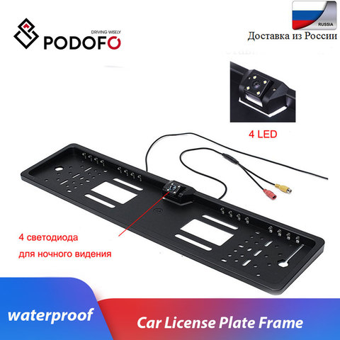 Podofo Car Rear View Camera EU European Car License Plate Frame Waterproof Auto Car Reverse Backup Rearview parking Camera   ► Photo 1/6