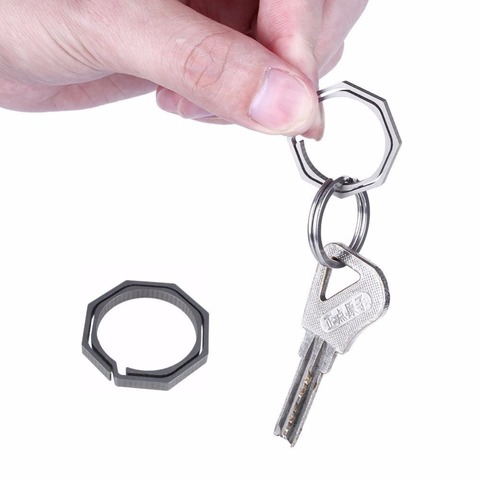 Octagon Titanium TC4 Ti Pocket Hook Buckle Keychain Keyring ring Key multi tool gadget hang edc gear camp hike outdoor clip kit ► Photo 1/2
