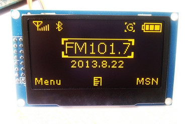 2.42 inch yellow 128x64 OLED display module OLED module,8bit-6800/8080,4-SPI,I2C Interface,18PIN driver ic ssd1309 ► Photo 1/1