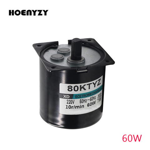 220V AC 60W Gear Motor 80KTYZ Permanent Magnetic Synchronism Motor 5RPM/10RPM/15RPM/20RPM/30RPM/50RPM Bracket ► Photo 1/6