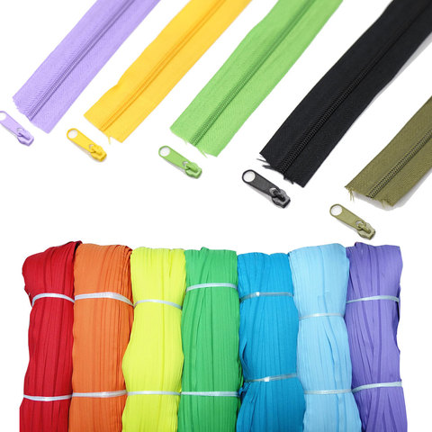 3 Meters #3 Nylon Coil Zippers With Color Matched Sliders For DIY Sewing Garment Accessories 24 Colors option ► Photo 1/2