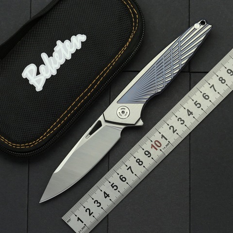 BEKETEN tactical folding knife M390 Blade TC4 titanium handle outdoor camping hunting survival tools self-defense pocket knives ► Photo 1/1