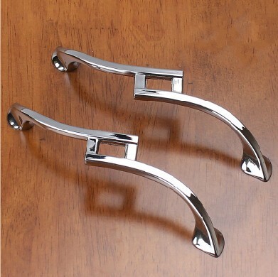 Modern Art Chrome Furniture Hardware Handle Kitchen Cabinets Knob Sliding Door Drawer Wardrobe Cupboard Dresser Push Pull Handle ► Photo 1/6