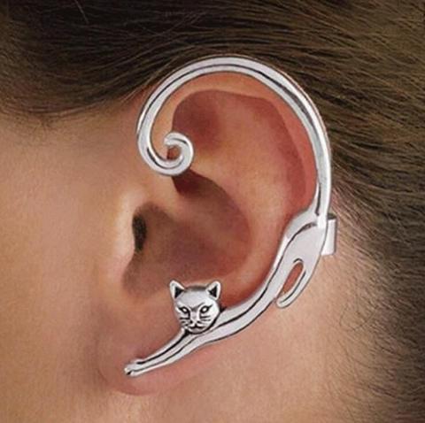 Cute Cat Clip On Earrings Ear Cuff Earrings for Women Orecchini Ear Wrap  Earcuff boucle d'oreille Clip 2E280 ► Photo 1/6