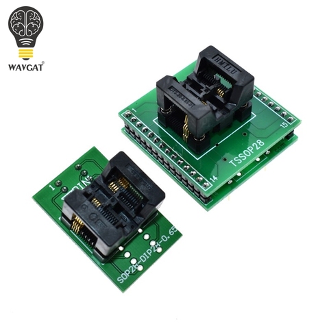 WAVGAT TSSOP28 to DIP28 Adapter TL866A TL866CS programmer adapter SSOP8 to DIP8 IC Test Socket adapter 0.65mm Pitch ► Photo 1/6