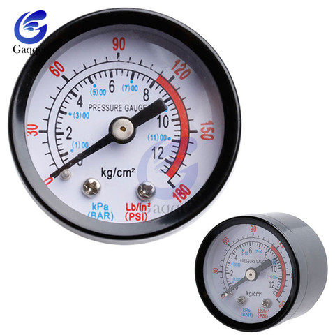 Bar Air Pressure Gauge 0-180PSI 0-12Bar 1/8