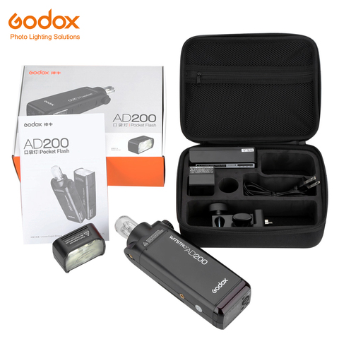 Godox AD200 200Ws 2.4G TTL Flash Strobe 1/8000 HSS Cordless Monolight with 2900mAh Lithimu Battery 500 Full Power Shots ► Photo 1/1