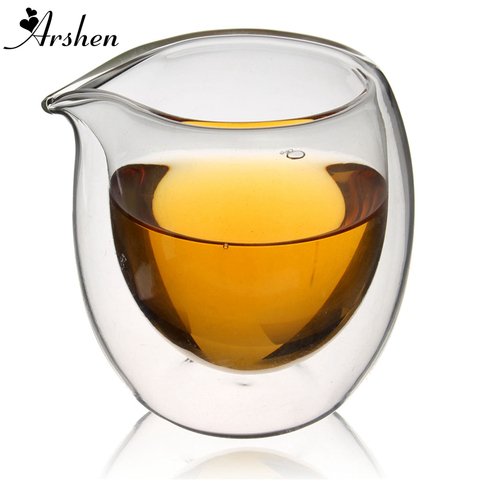Arshen Handmade 200ml Clear Heat Resisting Double Wall Layer Tea Cup Pitcher Heat Insulation Chinese Kongfu Tea Cup Coffee Cups ► Photo 1/6