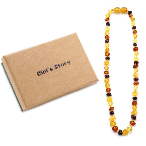 Baltic Amber Teething Necklace/Bracelet for Baby Size 14-35cm - Gift Box - 10 Colors - Lab Tested ► Photo 1/6