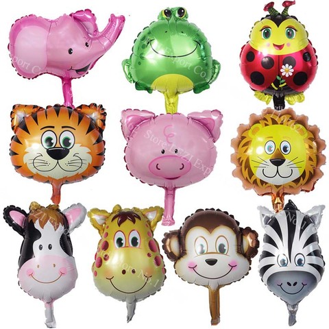 8pcs Mini Animal Foil Balloons birthday party Decor baby presents kid toys  Lion Monkey Zebra Deer Cow Animal Head Air Balloon - Price history & Review  | AliExpress Seller - CHLEZI Official