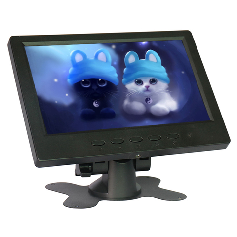 7 inch 1024x600 LCD monitor HDMI HD AV VGA input screen computer monitor Car Backup Reverse With AV/BNC/VGA/HDMI/USB Speakers ► Photo 1/1