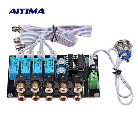 AIYIMA Stereo Amplifier Four Way HIFI DC AC Audio Switch Board Relay Control Select Amplifiers Amplificador DIY For Home Theater ► Photo 1/6