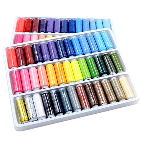 39Pcs Mixed Colors 100% Polyester Yarn Sewing Thread Roll Machine Hand Embroidery 200 Yard Each Spool For Home Sewing Kit ► Photo 1/6