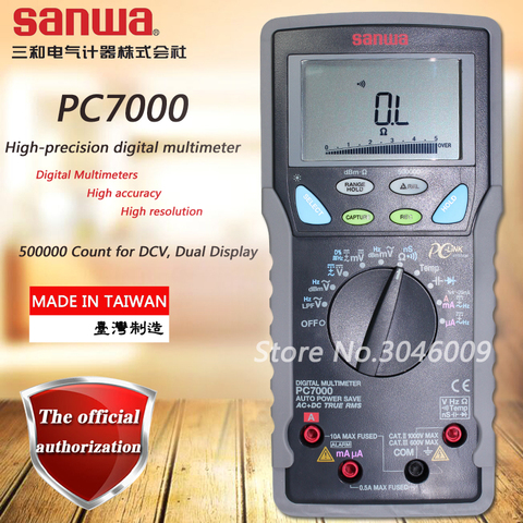 Sanwa PC7000 Digital Multimeters/High accuracy/High resolution (PC Link); Dual Data Display True RMS Multimeter Temperature Test ► Photo 1/1