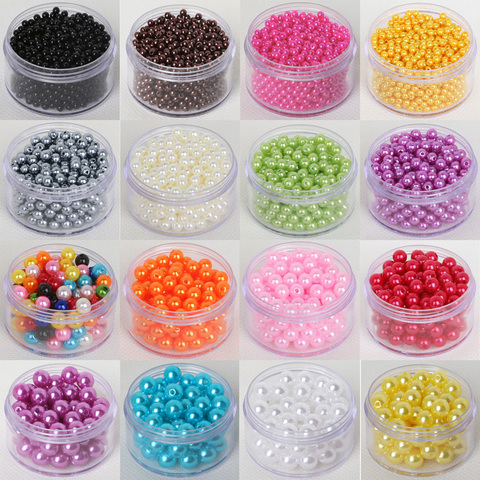 Hot Fashion 4mm 6mm 8mm 10mm Round Imitation Pearl Beads Random Mix Colors Pearl Beads for jewelry Making ► Photo 1/6