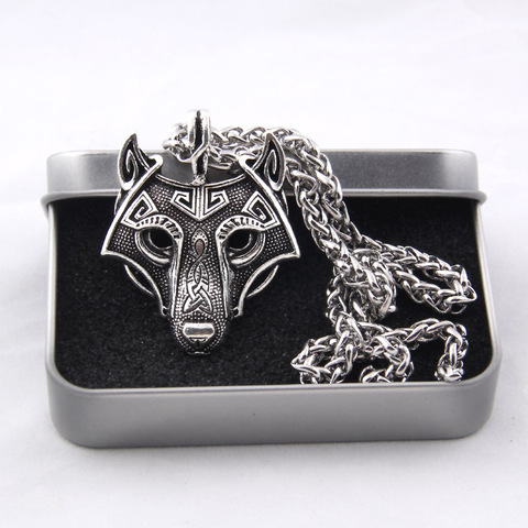 Yage 5Colors 1pcs Norse Vikings Pendant Necklace Norse Wolf Head Necklace Original Animal Jewelry Wolf Head hange ► Photo 1/6