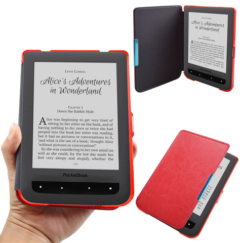 Pocketbook Basic 2 Touch Lux2 Folio Flip Book Cover Case for PB 614 615 624 625 626 ebook eReader Magnetic Closured Pouch Case ► Photo 1/6
