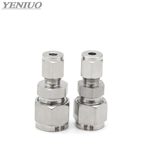 Variable diameter 3~12mm Pipe OD Double Ferrule Tube Straight Compression Fitting Coupler SS Pipe Connector Stainless Steel 304 ► Photo 1/5