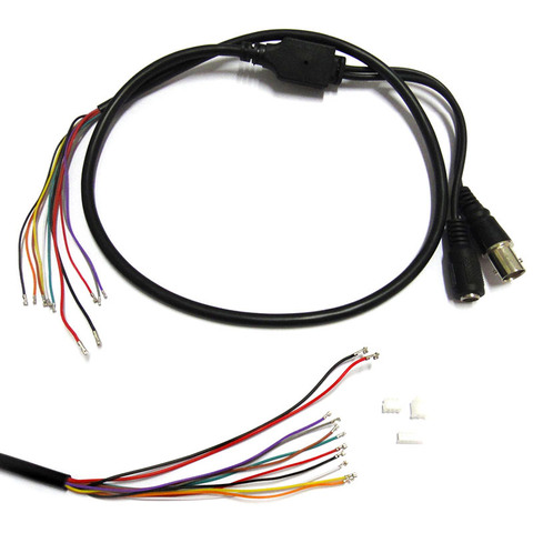 1.5T 11Pin BNC Video DC12V Power OSD Control Pigtail Cable Analog CCTV Camera Module Board Menu Button end cable, black, white ► Photo 1/6