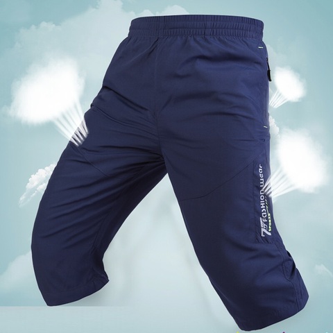 Long Shorts Men Board Quick Dry Zipper Pockets Elastane Bermuda Male Thin Lightweight Stretch Capri Elastic Mens Shorts Summer ► Photo 1/6