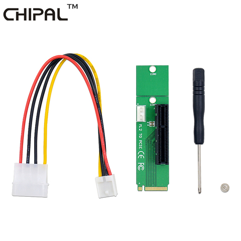 CHIPAL NGFF M.2 to PCI-E 4X 1X Riser Card M2 M Key to PCIe X4 X1 Adapter Converter with 4Pin Power Cable For BTC LTC ETH Miner ► Photo 1/6