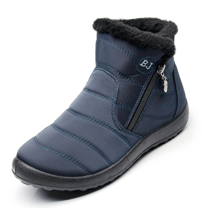 Women Winter Ankle Zipper Snow Boots Ladies Water-proof Casual Warm Shoes Size 