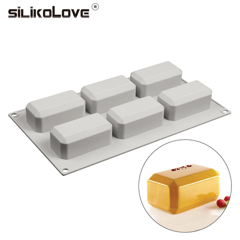 SILIKOLOVE Reusable Soap Molds 6 Cavity Silicone Mold Soap Making Rectangular Handmade Craft  Soap Form For Home Bathroom ► Photo 1/6