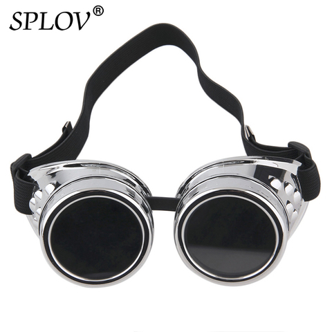 Retro Round Metal Steampunk Men Sunglasses Women Welding Fashion Cyber Glasses Adjustable belt Vintage Shades ► Photo 1/6