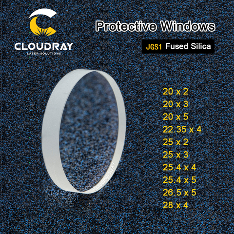 Cloudray Laser Protective Windows D20 - D29 Series Quartz Fused Silica for Fiber Laser 1064nm Precitec Raytools WSX ► Photo 1/5