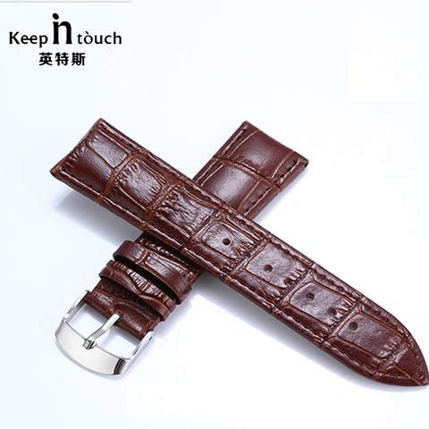 Brown Genuine Leather Watchbands 22mm Waterproof Calfskin 16mm 18mm Watch Straps Silver Buckle Bracelet Black 20mm Watch Band ► Photo 1/6