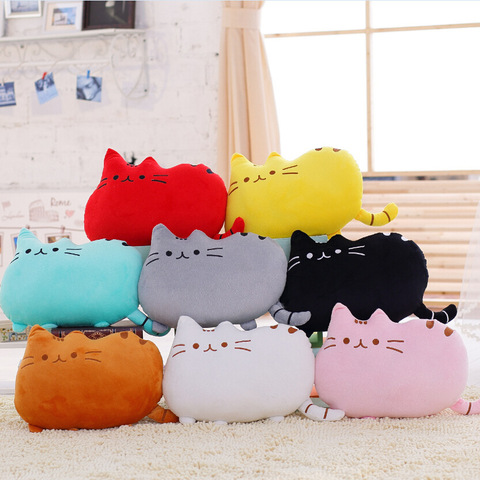 New Kawaii Plush Cat Pillow With Zipper Only Skin Without PP Cotton Biscuits Kids Toys Big Cushion Cover  Gifts 40*30cm ► Photo 1/6