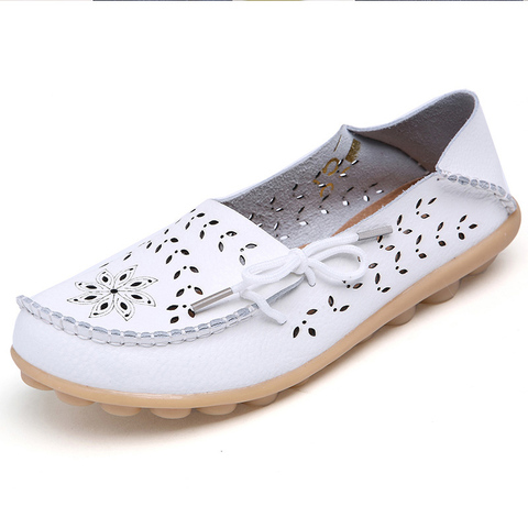 Women's Shoes Fashion Women Flats Genuine Leather Loafers Women's Moccasins Flats Ladies Shoes Female Slip On Ballet Flat Shoes ► Photo 1/6