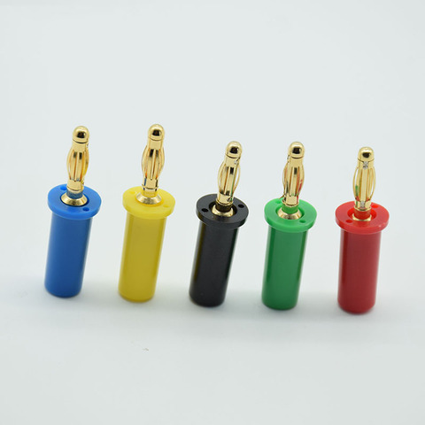 5pcs Pure copper gold plating 4 mm banana plug large current high voltage banana head connector terminal audio, horn ► Photo 1/4