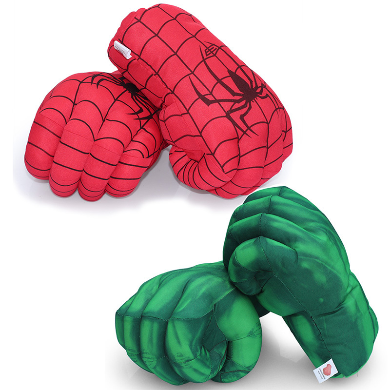 UK  Hulk Spider-Man Plush Hands Boxing Fist Glove Cosplay Props Kids Toys Gift 