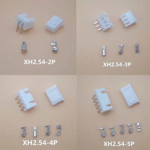 20sets XH2.54 2P 3P 4P 5P 6P 7P 8P 9P 10P 12P Connector 2.54mm XH 90 angle Header + Housing + Terminal for PCB Car ► Photo 1/6